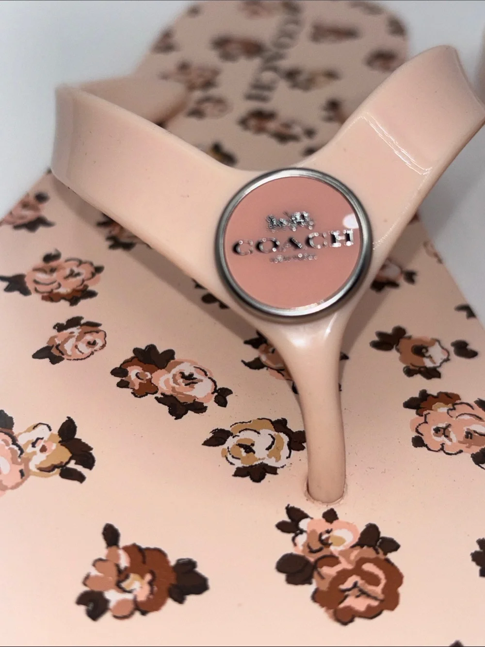 COACH Pink Floral’s Flip Flop Sandals